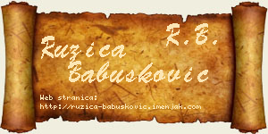 Ružica Babušković vizit kartica